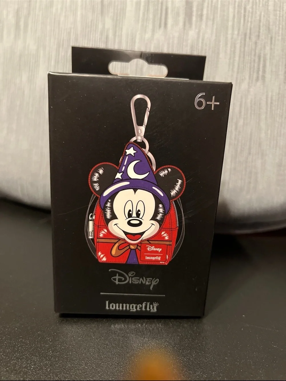 Loungefly Disney Sorcerer Mickey Red Bag Charm Keychain, BRAND NEW IN BOX